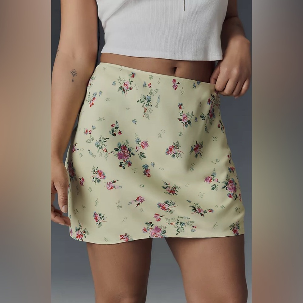 Anthropologie The Tilda Mini Slip Skirt  NWT